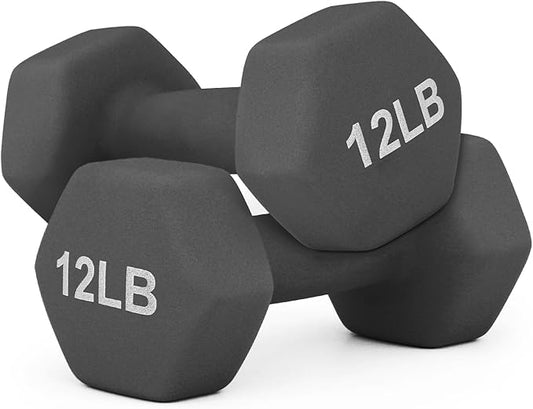 MADOG Dumbbell Set, Anti-Slip Neoprene Coated Hexagon Hand Weights for Home Gym Equipment Workouts Strength Training