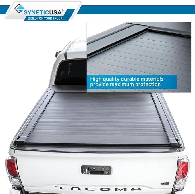 Syneticusa ER Power Retract Hard Tonneau Cover with Storage Cargo Platform R2 Rack Fits 2016-2026 Tacoma 5' Bed Off Road Retractable