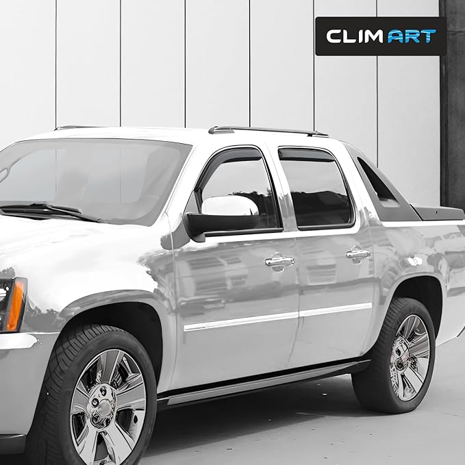 CLIM ART in-Channel Incredibly Durable Rain Guards for Chevrolet (Chevy) Avalanche 2007-2013, Original Window Deflectors, Vent Window Visors, Vent Deflector, 4 pcs. - 607179