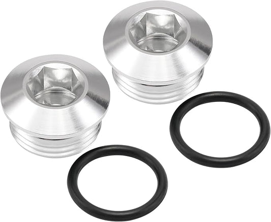 12AN -12 ORB O-ring Seal Boss Socket Port Plug Block Off Fitting Adapter Aluminum Silver, Pack of 2