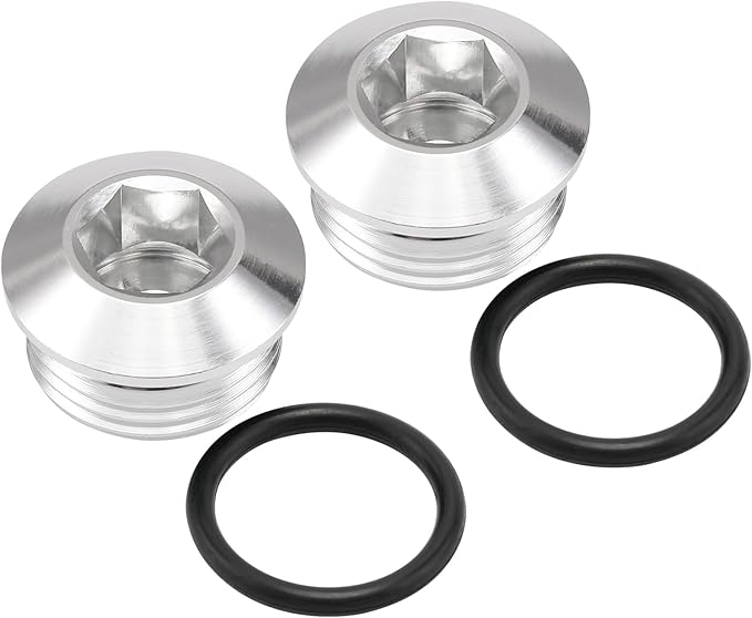 10AN -10 ORB O-ring Seal Boss Socket Port Plug Block Off Fitting Adapter Aluminum Silver, Pack of 2