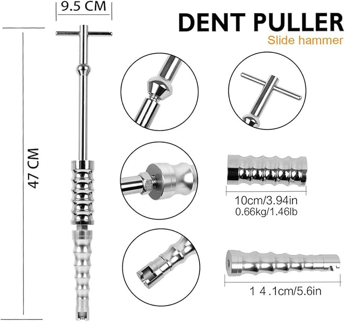 WHDZ Paintless dent Repair Rod 76PCS Paintless Dent Repair Tool Kit Slide Hammer Dent Lifter Bridge Puller Set Light Board Glue Puller Tabs for Car Dent Removal