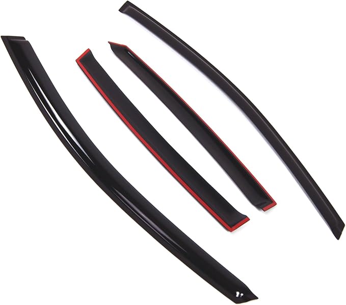 TuningPros Outside Mount Window Vent Visors Rain Guards Compatible with Honda CR-V 2012-2016 | Side Window Wind Deflectors Rain Shields | Smoke Tinted, 4 Pcs Set, DGWV-636