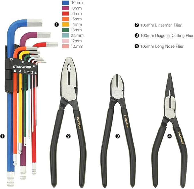 STARWORK TRUE MECHANIC™ 314-Piece Mechanics Tool Set and Socket Set, Professional Metric Set