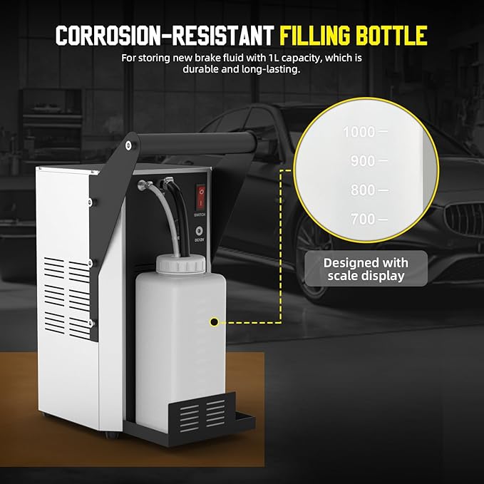 Brake Bleeder Kit,110V Automotive Brake Fluid Oil Exchanger Machine,Brake Oil Fluid Extractor Pump,Standard & Fast Mode,One-Person Operation,One Button Fluid Exchange