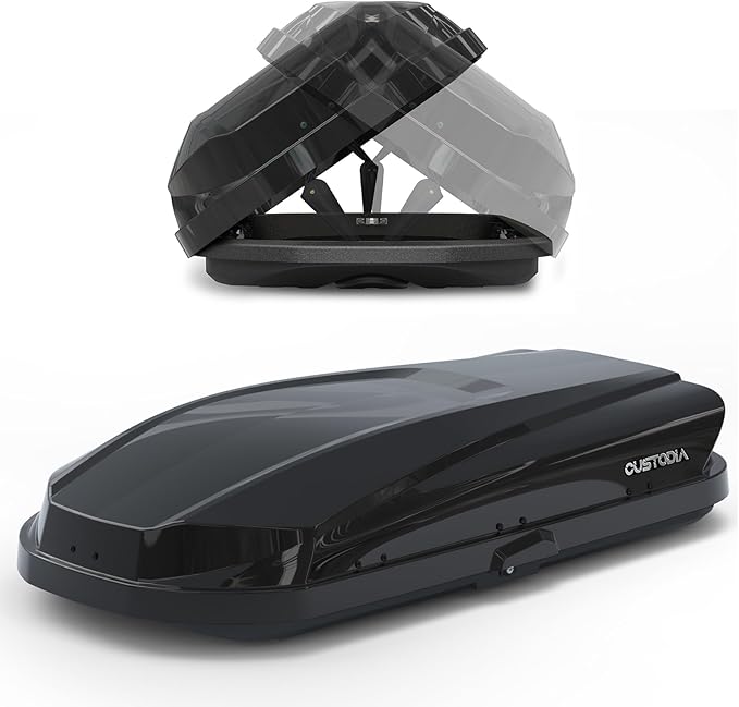 Hard Shell Roof Cargo Carrier with Security Keys, Roof Box, Cargo Box, 62.52 (L) x32.48 (W) x13.19(H) Inches, 14 Cubic Feet (Tool-Free Install), Black