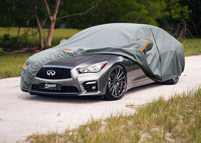 Kayme Heavy Duty Car Cover Custom Fit Infiniti Q50 (2013-2025) Waterproof All Weather for Automobiles, Full Exterior Covers Sun Rain UV Protection.（Deliver About 3-10 Days）