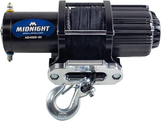 VIPER Midnight 4500lb ATV/UTV Waterproof Wireless Winch with 50 Feet of Black Synthetic Winch Rope. Designed by Motoalliance® - a USA Powersports Company with 20+ Years of Offroad Experience.