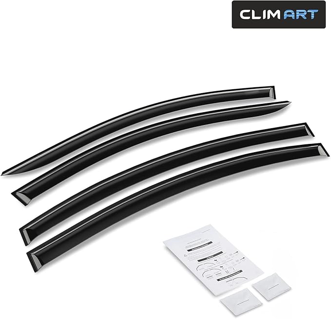 CLIM ART Incredibly Durable Rain Guards for Chevrolet (Chevy) 2011-2015 Cruze Sedan, Original Tape-on Window Deflectors, Vent Deflector, Vent Window Visors, Car Accessories, 4pcs- 411105LPv