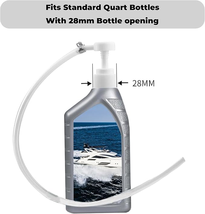 GlückMarine Boat Lower Unit Gear Lube Oil Pump for Standard Quart Bottles Compatible with Most Marine Outboard Motors and MerCruiser Sterndrives