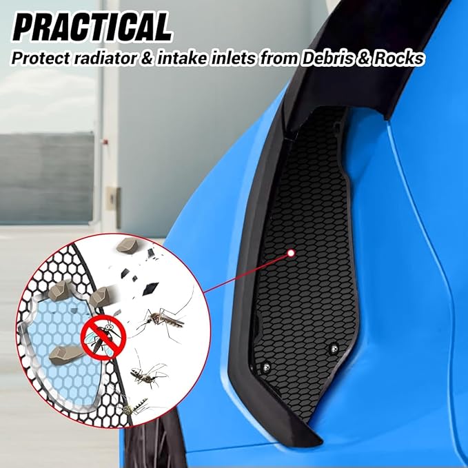 2PCS Upgrade Side Intake Mesh Grilles Insert,OEM Style Aluminum Driver and Right Passenger Side Radiator Air Intake Vent Guards Mesh Set Accessories for Corvette C8 Stingray Z51 2020+