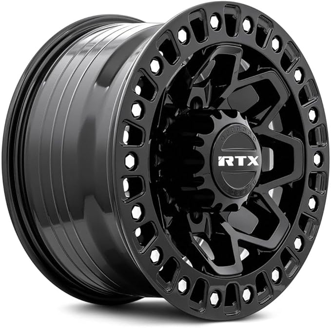 17x9 inch Custom Wheel - Gloss Black Milled Rivets Offroad Design Aluminum Alloy Rim Offroad Bolt- Pattern 8x180 mm Offset 20 mm