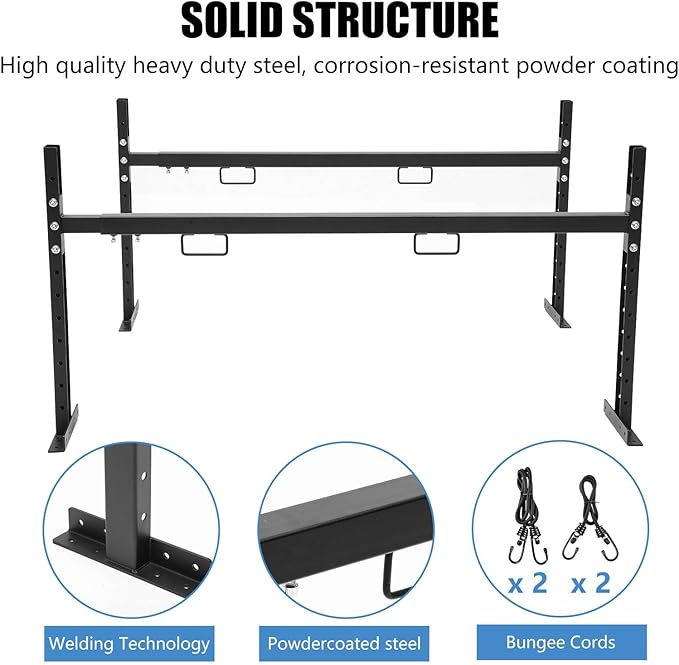 Adjustable Roof Ladder Racks,Trailer Ladder Racks Fit for 4'-7' Enclosed Trailers Cargo Vans Trucks – 2 Pack, Black