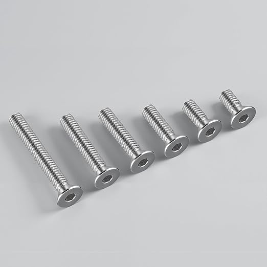 1/4-20 Bolt, 1/4-20 x 1-1/4 Inch Flat Socket Head Screws 15Pcs, 304 Stainless Steel 18-8 Countersunk Bolts, Full Thread, with Hex Spanner