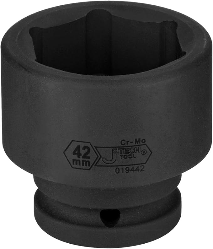 Jetech 3/4 Inch Drive 42mm Standard Impact Socket, Made with Chrome Molybdenum Alloy Steel, Heat Treated, 6-Point Design, Metric