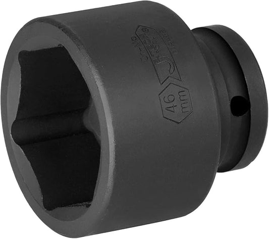 Jetech 3/4" Dr 46mm Impact Socket, Standard Impact Socket with 6-Point Design, Chrome Molybdenum Alloy Steel, Metric