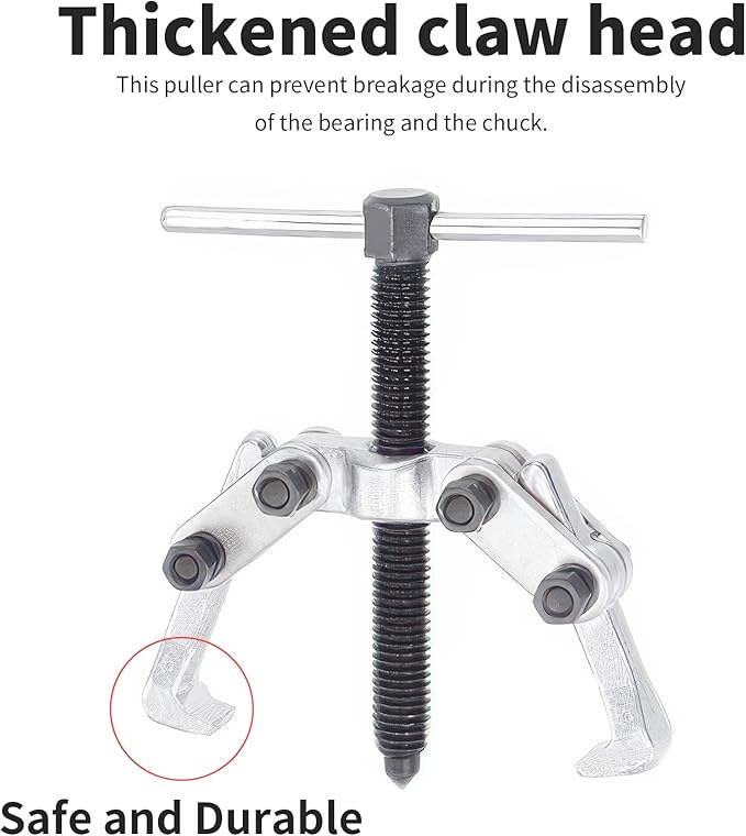 2 Jaw 2.25in/60mm Universal Bearing Gear Pullers Heavy Duty Extractor Tool,High Carbon Steel Puller,Adjuestable Removal Kit Type for Bearings/Flywheels/Pulleys Remove