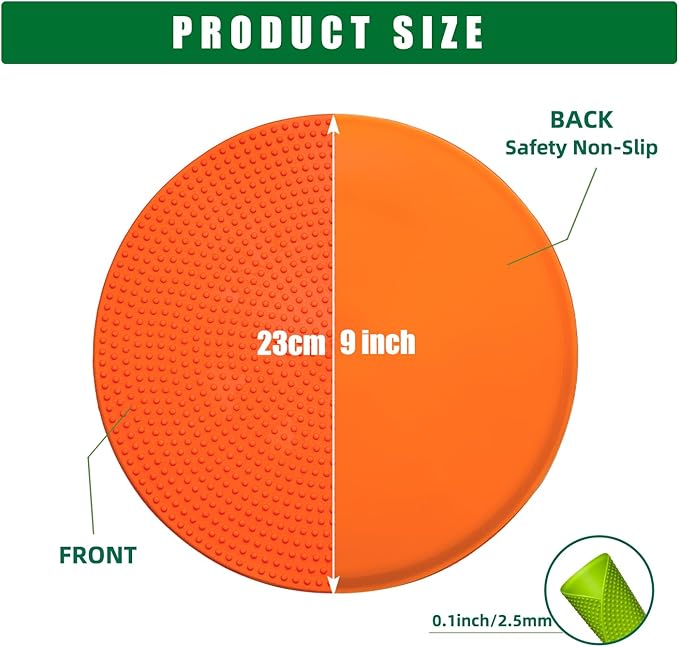 Spot Markers Rubber Floor Dots 9inch Non Slip Agility Dots Flat Cones for Kids Sports Soccer Basketball Training, Social Distancing, Preschool Kindergarten Classroom