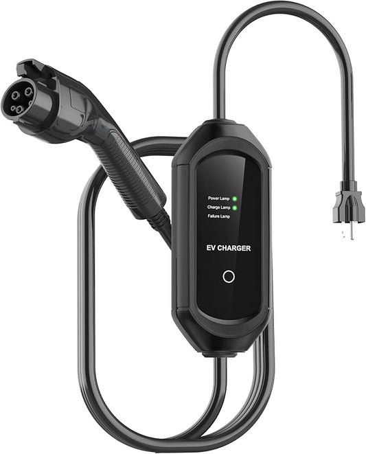 Level 1 EV Charger 16A Amp, 110V Portable EV Charger with 20FT Cable,NEMA 5-15 Plug, Home Electric Vehicle Charging Station for All J1772 Electric Cars Indoor/Outdoor Charging
