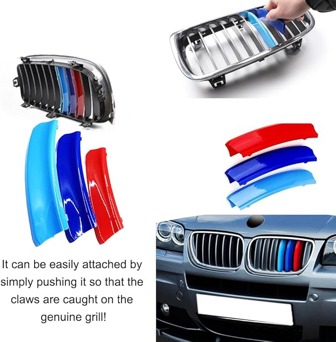 Automotive Grille Inserts for BMW X3 E83 LCI 2007-2010 7 Grilles, Front Grill Accessories