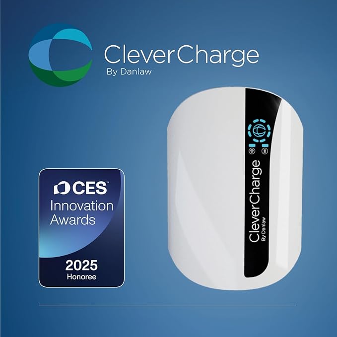 CleverCharge CR-111A Automatic EV Charger Cable Retractor, Wall-Mounted Cable Management System for 16-22mm/0.63-0.9" Diameter EV Charging Cables, Compatible with J3400 (NACS) / J1772 PHEVs