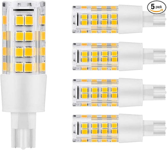12 Volt 921 Wedge Replacement LED Bulb, T10 12V Interior Lighting RV Light Bulbs for Trailer Motorhome 5th Wheel, 400LM Marine Boat Dome Light Replacement(5Pack, 3000K Warm/Soft White)