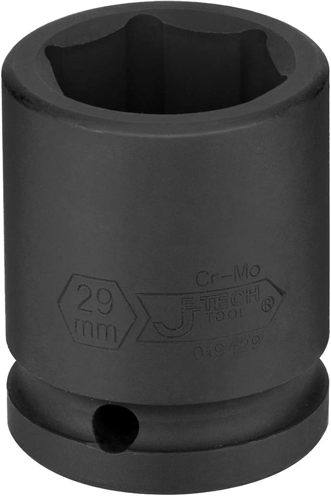 Jetech 3/4 Inch Drive 29mm Standard Impact Socket, Made with Chrome Molybdenum Alloy Steel, Heat Treated, 6-Point Design, Metric