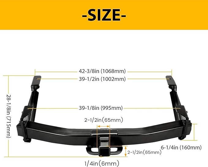 ECOTRIC Class 5 Trailer Tow Hitch W/2-Inch Receiver Compatible with Chevrolet Silverado GMC Sierra 2500HD 3500HD 2001-2010 Replacement for 41944