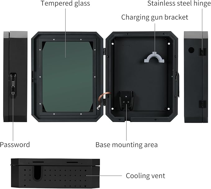 Wall Charger Station Box Compatible with Tesla Mobile Connector Indoor/Outdoor Cable Organizer Waterproof Dustproof