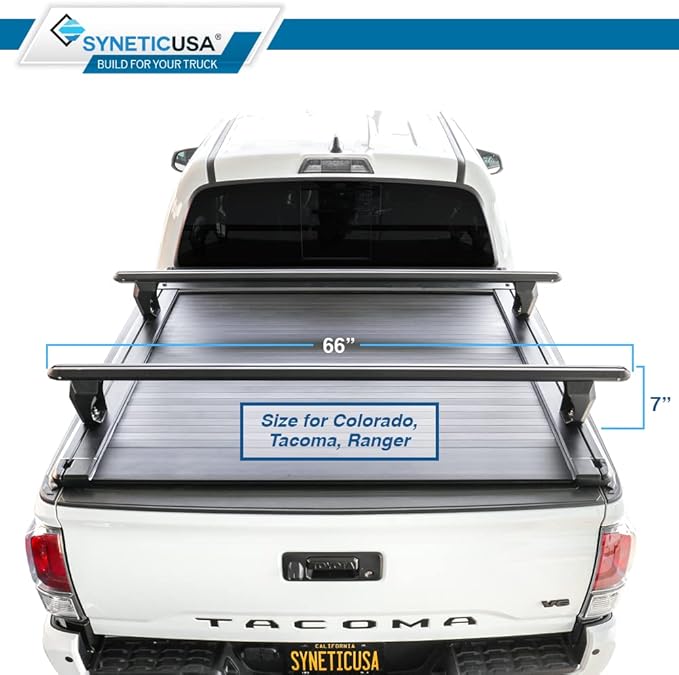 Syneticusa ER Power Retract Hard Tonneau Cover with Crossbars Fits 2016-2026 Tacoma 5' Bed Off Road Retractable