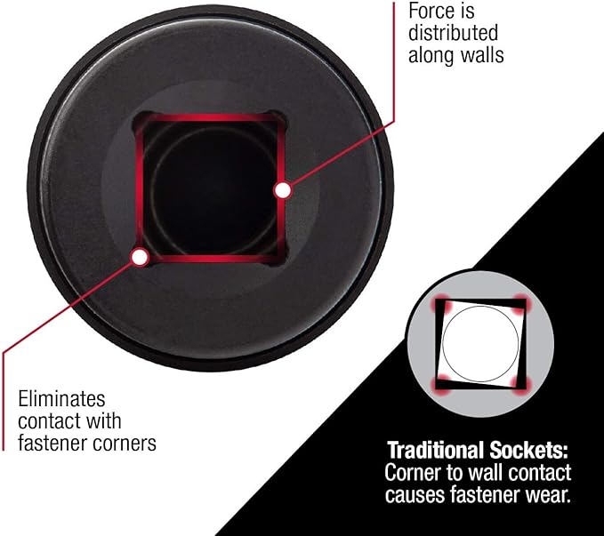 Utoolmart 1/2 Inch Drive (F) x 3/4 Inch (M) Impact Socket Reducer for Ratchet Wrenches, Female to Male, Cr-Mo