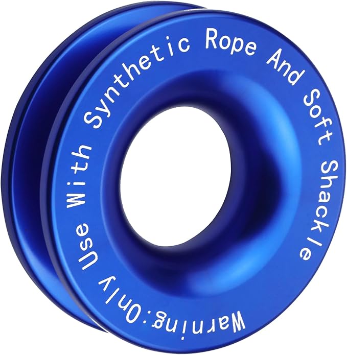 Recovery Ring 66,000 lbs for Winch Snatch Compatible for SUV UTV ATV Off-Road Vehicle and Truck Pulley Towing Ring for Synthetic Rope and Soft Shackle - Blue