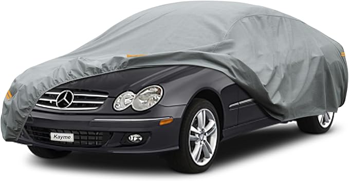 Kayme Heavy Duty Car Cover Custom Fit Mercedes-Benz CLK-Class (1998-2009) Waterproof All Weather for Automobiles, Full Exterior Covers Sun Rain UV Protection.（Deliver About 3-10 Days）