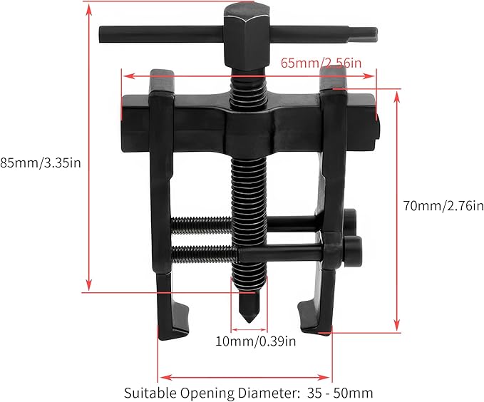 Beam 2 Jaw Puller 2" Universal Bearing Gear Pullers with 85mm T-Shaped Screw,High Carbon Steel Pullers,Adjuestable Pulley Removal Tool for Bearings/Flywheels/Pulleys Remove