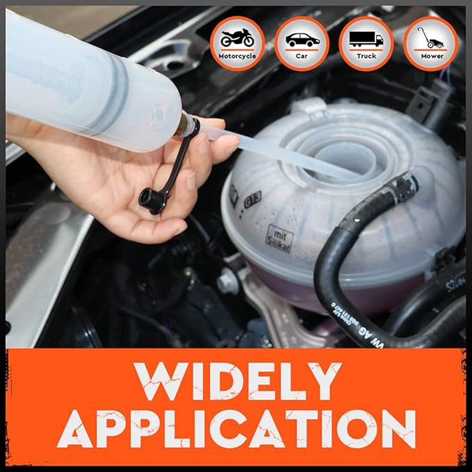 HORUSDY 500CC Fluid Extractor Automotive, Oil Extractor/Oil Syringe, Fluid Syringe Pump Manual Suction Vacuum Fuel Car Transfer