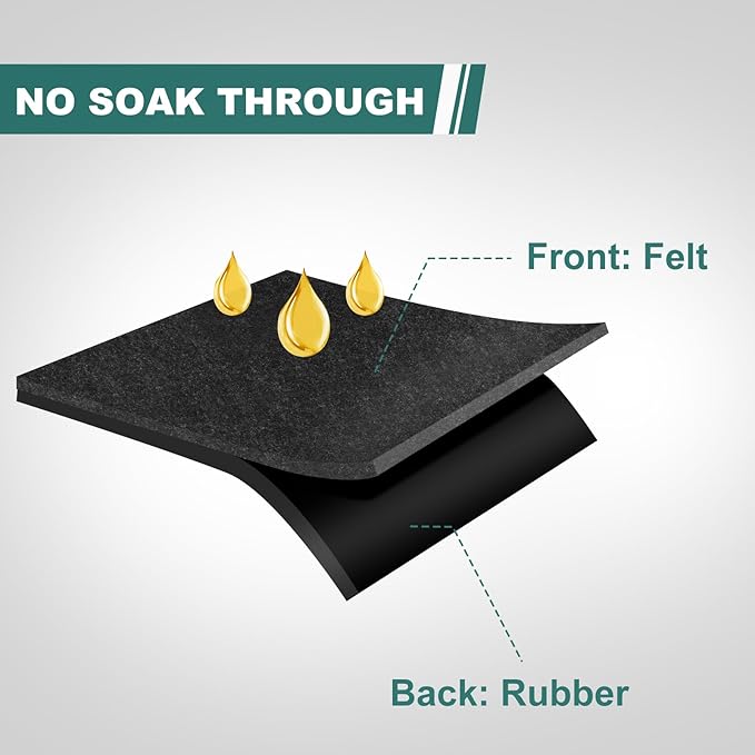 36" x 60" Oil Drip Mat for Garage Driveway, Reusable Rubber Floor Oil Spill Leak Absorbent Pads for Motorcycle Car Oil Leak Stain Resistant(1pcs)