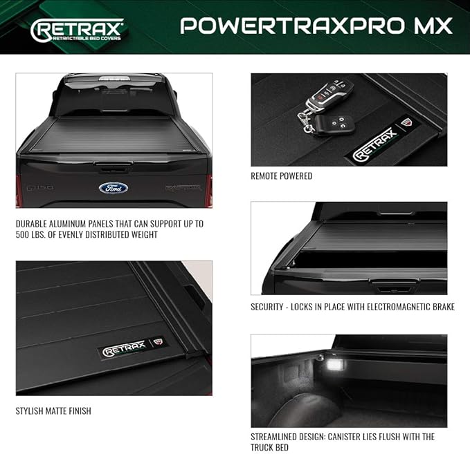 RealTruck Retrax PowertraxPRO MX Retractable Truck Bed Tonneau Cover | 90832 | Fits 2007 - 2021 Toyota Tundra Regular & Double Cab 6' 7" Bed (78.7")