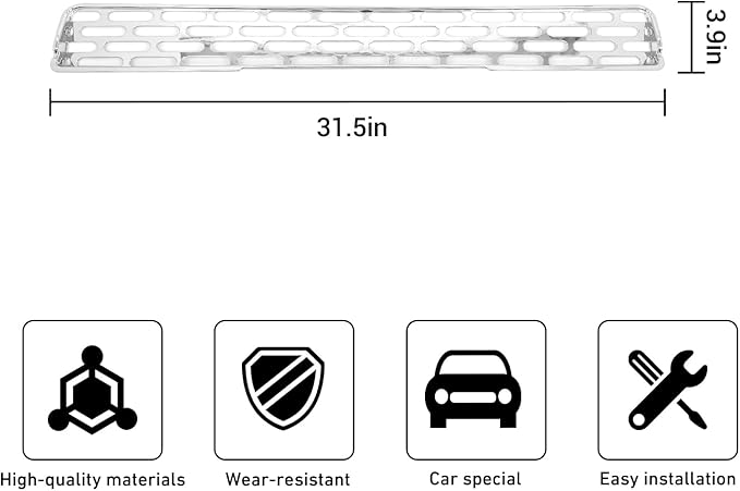 Linskip Mesh Grille Insert Compatible with Ford Bronco Sport 2021 2022 2023 2024, Front Grille Guard Cover for Bronco Sport Exterior Accessories(Chrome)