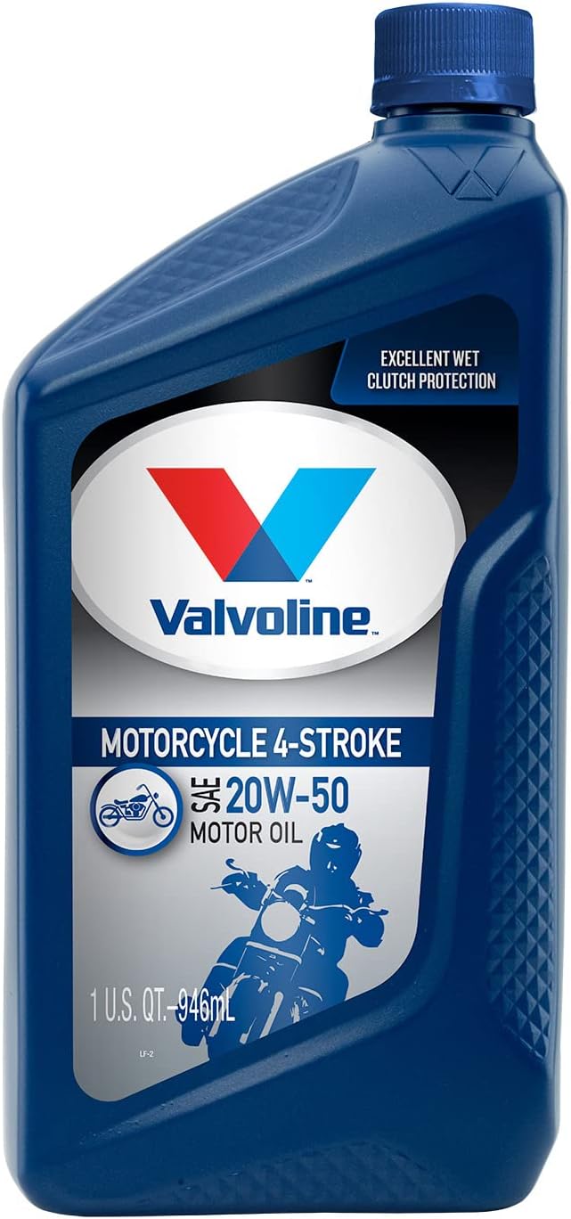 Valvoline 4-Stroke Motorcycle SAE 20W-50 Motor Oil 1 QT, Case of 6 (Pack of 2)