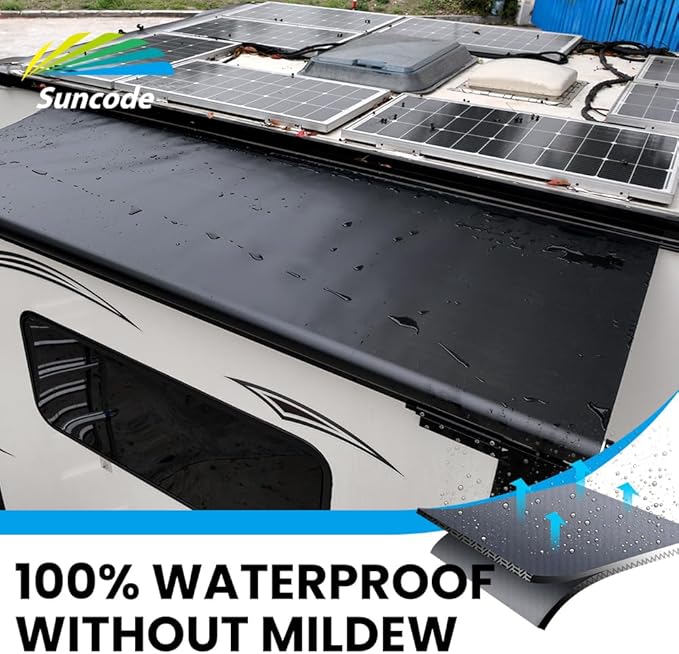Suncode Slide Topper Awning Black RV Slide Out Awning Slide Out Protection Modular Designed for RVs,Travel Trailers,5th Wheels,and Motorhomes 7'7" (7'1" Fabric)