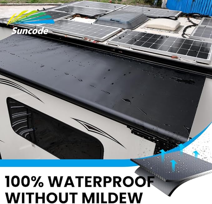 Suncode Slide Topper Awning Black RV Slide Out Awning Slide Out Protection Modular Designed for RVs,Travel Trailers,5th Wheels,and Motorhomes 9'7"(9'1"Fabric)