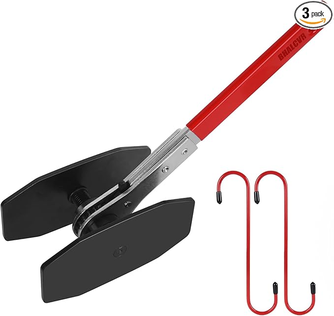 Brake Caliper Compression Tool Kit: Professional Caliper Piston Compressor with 360° Ratchet & Brake Caliper Tool, 2 Hooks/Plates for Universal Car Disc Brake Pad Spreader(Red)