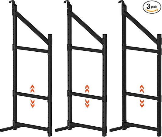 Kryonix 3Pcs Shipping Container Shelving Bracket, Adjustable 3-Tier Hanging Cargo Container Shelves for Spacing Saving, 1300LBS Capacity Heavy Duty Container Shelf Bracket for Workshop Storage