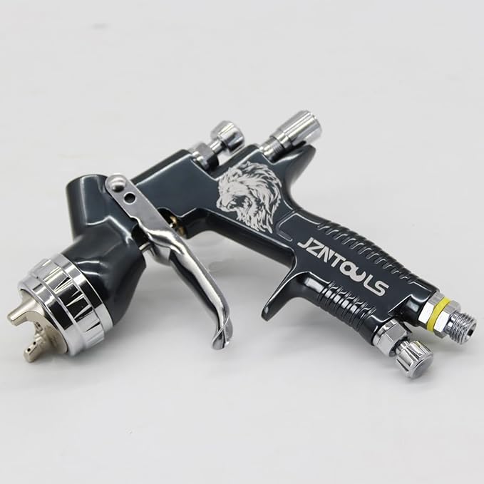 TE20 HVLP Air Spray Gun 1.3mm Nozzles, Car Paint Gun Sprayer,Forged Body, Anodised Finish，Paint Gun for Varnish and Top Coat, with Paint Sprayer Accessories (Dark Green)