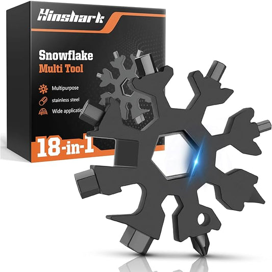Stocking Stuffers Gifts for Men 18-in-1 Snowflake Multitool, Christmas Birthday Gifts for Men Dad Husband Him Grandpa, White Elephant Gifts for Dad Who Have Everything, Cool Gadgets Tools