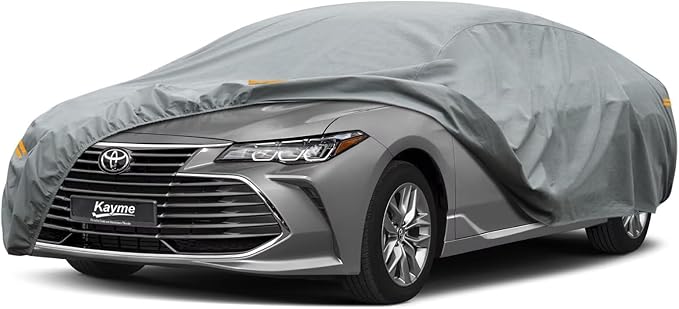 Kayme Heavy Duty Car Cover Custom Fit Toyota Avalon Waterproof All Weather for Automobiles, Full Exterior Covers Sun Rain UV Protection.（Deliver About 3-10 Days）