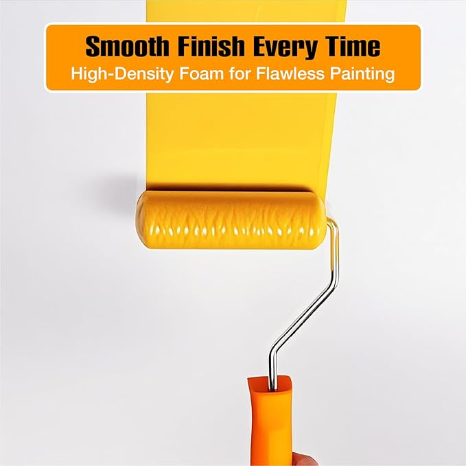 Foam Paint Roller, 10 Pack, 6 Inch High Density Foam Roller, Mini Paint Roller Covers for Smooth Paint Application, No Lint Shedding on Walls, Cabinets, Doors