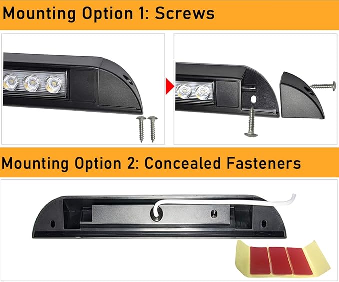 Raycharm 10" RV Camper LED Awning Porch Utility Light Fixture, 40° Down Angle Beam, 6000K Cool-White, 12V/24V DC, High Light-Output Low Ampere Draw, Aluminum Housing Black Finish, 2-Pack