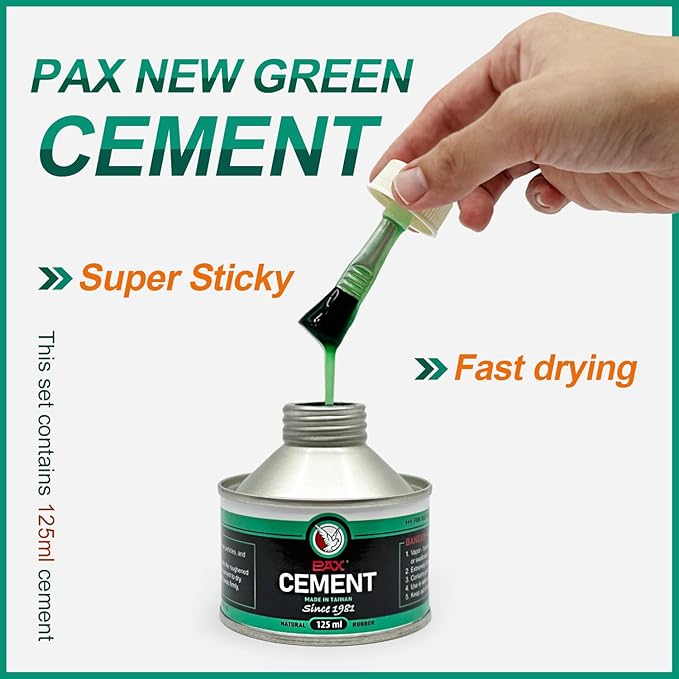 PAX 30Pcs 55x55mm Heavy Duty Square Universal Tube and Tire Patch Kit with 1Pc 250ml Green Cement Glue for Bike, Motorcycle, Car, Truck, Radial and Bias Tire Repair, Automobile, Inflatable Rubber