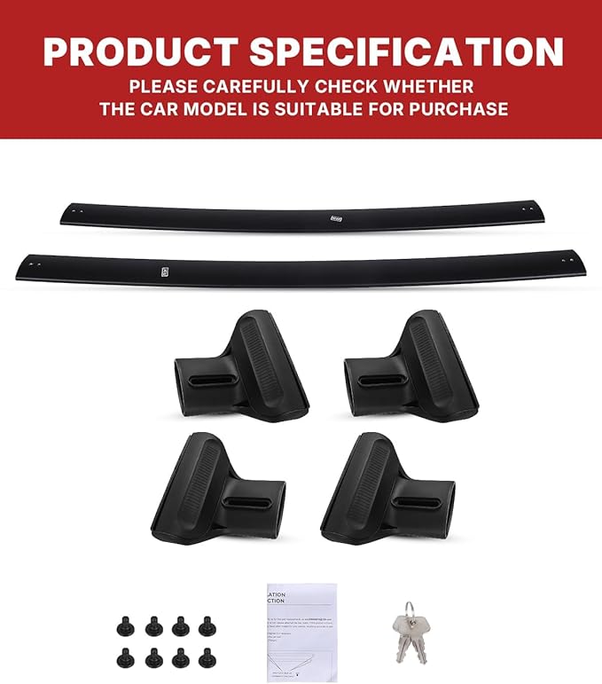 Richeer 220LBS Roof Rack Cross Bars for 4runner 2010-2024 with Side Rails, Lockable Heavy Duty Aluminum Cross Bar with Anti-Theft Locks for Cargo Racks Rooftop Luggage Canoe Kayak Bicycle roof Bag